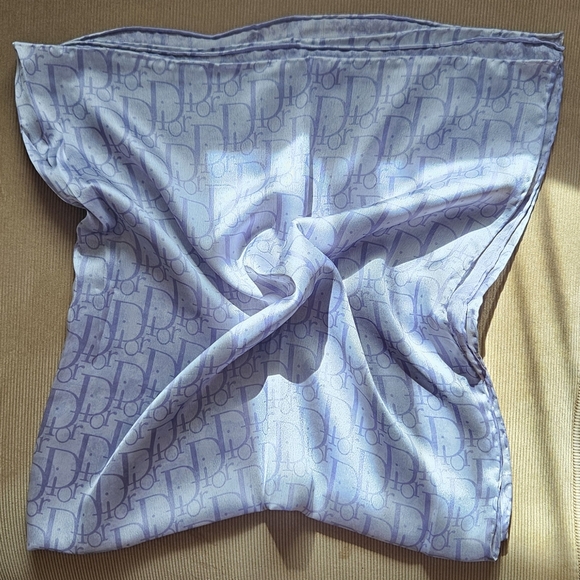 Dior 2-sided Monogram Silk Scarf In Light Purple - Picture 1 of 4